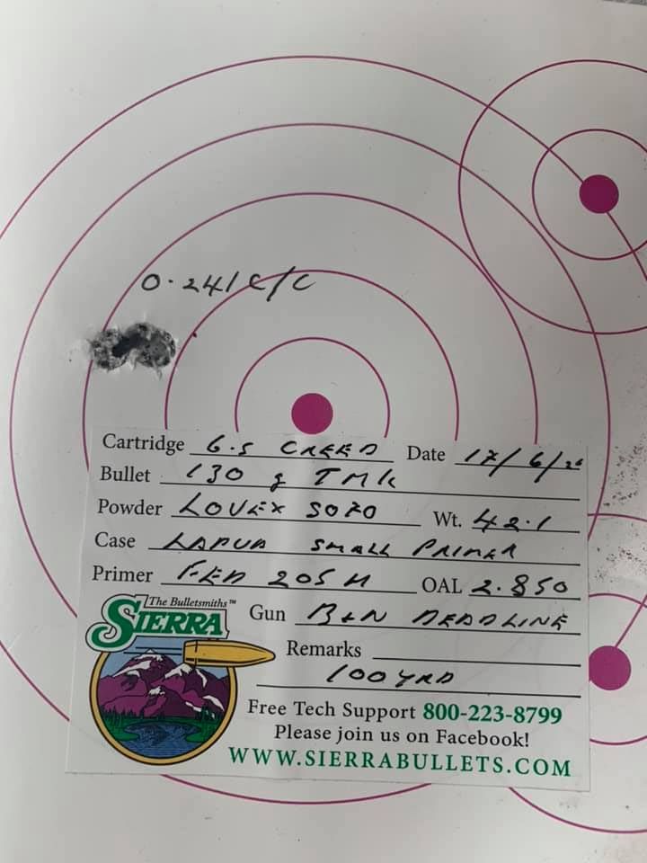 6.5 creedmoor load data 130 grain TMK